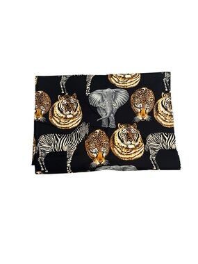 Shamash & Sons Inc Fabric Jungle Animals Zebra Elephant Cheetah Safari 108”x44”